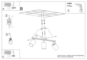 Sollux Φωτιστικό οροφής Lemmi 3,ατσάλι,3xGU10/40w,μαύρο