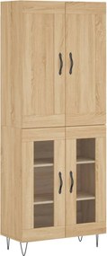 vidaXL Ντουλάπι Sonoma δρυς 69,5 x 34 x 180 εκ. από Επεξεργασμένο Ξύλο