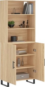 vidaXL Ντουλάπι Sonoma δρυς 69,5 x 34 x 180 εκ. από Επεξεργασμένο Ξύλο