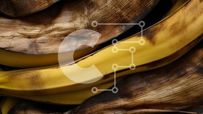 Σετ των 2 Intra Συλλεκτικό Ξύλινο Παζλ Plywood 4mm - Σαπισμένες μπανάνες σε καφέ χαρτί Σε Ξύλινο Κουτί - Διαστάσεις: 10x10 cm – 25 κομμάτια