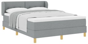 vidaXL Κρεβάτι Box Spring με στρώμα - Ανοιχτό γκρι, 140x200 εκ., Ύφασμα