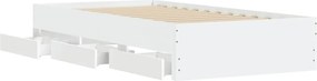 vidaXL Πλαίσιο Κρεβατιού με Συρτάρια Χωρίς Στρώμα Λευκό 90x190 εκ.