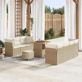 vidaXL Σετ Καναπέ Κήπου 10 pcs μπεζ και κρεμ 80 x 80 x 71 cm