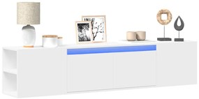 vidaXL Έπιπλο Τοίχου Τηλεόρασης με LED Λευκό 180x31x39,5 εκ.