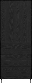 vidaXL Highboard 2 pcs Μαύρη δρυς 69,5 x 34 x 180 εκ.