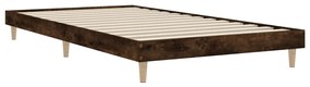 vidaXL Πλαίσιο Κρεβ. Χωρ. Στρώμα Καπνιστή Δρυς 90x200 εκ. Επεξ. Ξύλο
