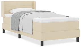 vidaXL Box Spring Bed με Ματράς Κρεμ 90x200 εκ. Υφάσματος