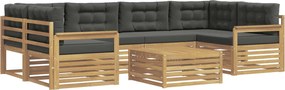 vidaXL Σειρά Καναπέ Εξωτερικού 7 pcs Άσπρο και Ανθρακί Πολυεστέρας