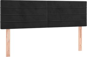 vidaXL Κρεβάτι Boxspring με Στρώμα Μαύρο 140x200 εκ. Βελούδινο