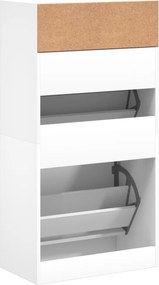 vidaXL Παπουτσοθήκη Λευκή 60 x 34 x 116 εκ. από Επεξεργασμένο Ξύλο