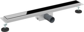 vidaXL Εκροή ντους με γυάλινη επικάλυψη Μαύρο 70 cm