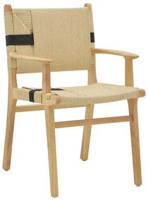 Armchair Olivier natural black beech wood-natural rope 62x60x85cm 62x60x85 εκ.