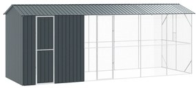 vidaXL Φυτώριο πουλιών με επέκταση Ανθρακί 210x640x247 εκ. Χάλυβας