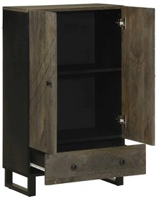 vidaXL Ντουλάπι Μαύρο 60 x 33 x 110 εκ. από Μασίφ Ξύλο Μάνγκο
