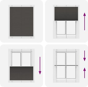 vidaXL Πλισέ περσίδα Μαύρο 110x150 cm Πλάτος υφάσματος 109,4 cm