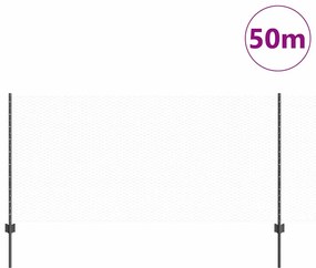 vidaXL Φράχτης με Στήλες. Γκρι 1 x 50 m Ατσάλι