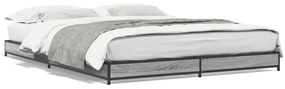 vidaXL Πλαίσιο Κρεβατιού Γκρι Sonoma 140x190 εκ. Επεξ. Ξύλο &amp; Μέταλλο