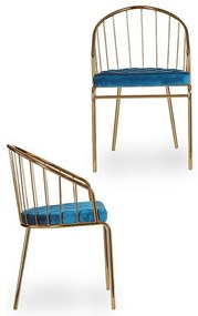 Καρέκλα Gift Decor Μπλε Χρυσό πολυεστέρας Σίδερο 51 x 81 x 52 cm Μπάρες