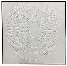 WHITE FINGERPRINTS B ΠΙΝΑΚΑΣ ΚΑΜΒΑΣ ΛΕΥΚΟ ΚΟΡΝΙΖΑ ΑΣΗΜΙ 80x80xH3,5cm - 030068