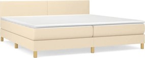vidaXL Κρεβάτι Boxspring με Στρώμα Κρεμ 200x200 εκ. Υφασμάτινο