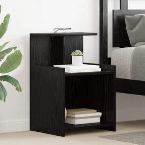 vidaXL κομοδίνα  2 τεμ Μαύρη Οξιά 40x35x60 εκ. Επεξεργασμένου Ξύλου