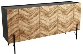 PARKE ΜΠΟΥΦΕΣ ΜΑΥΡΟ ΦΥΣΙΚΟ ΜΕ PATTERN 160x43xH80cm