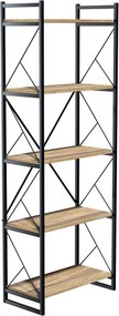 Βιβλιοθήκη Baker pakoworld καρυδί-μαύρο 66x34x180εκ