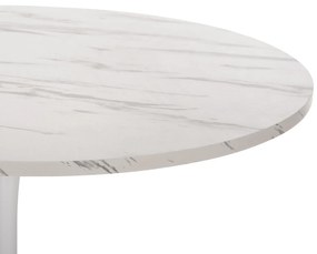 ΤΡΑΠΕΖΙ ΤΡΑΠΕΖΑΡΙΑΣ ROLLO  ΣΤΡΟΓΓΥΛΟ WHITE MARBLE Φ120x74Yεκ.