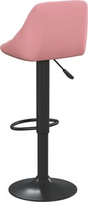 vidaXL Σκαμπό Μπαρ 2 τεμ. Ροζ Βελούδινα