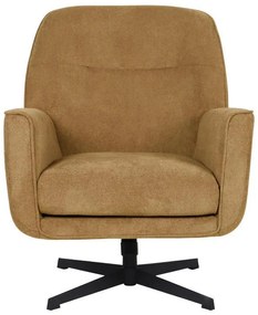 Πολυθρόνα Περιστρεφόμενη Rachel Fylliana με Μαύρη Μεταλλική Βάση και Κίτρινο Ύφασμα 76x80x91,5 εκ. 76x80x91.5 εκ.