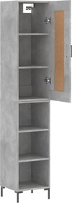 vidaXL Ντουλάπι Γκρι Σκυροδέματος 34,5x34x180 εκ. Επεξεργασμένο Ξύλο