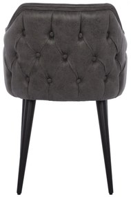 Καρέκλα THERESA Ξύλινα πόδια και Ύφασμα Nubuck Γκρί 56x60x84Υ εκ. 56x60x84 εκ.