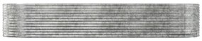 Ζαρντινιέρα Ασημί 367x140x68 εκ. Ατσάλι με Ηλεκτρ. Βαφή Πούδρας - Ασήμι