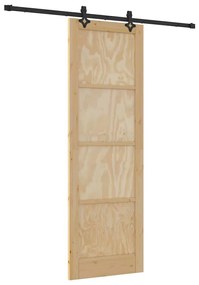 vidaXL Συρόμενη Πόρτα Φυσικό και μαύρο 78 x 232 cm
