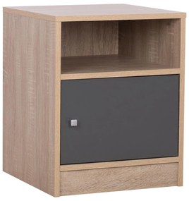 NIGHTSTAND MELAMINE MALORY SONOMA-GREY 40x40x50Hcm.