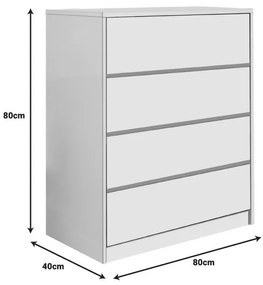 Συρταριέρα Kuanger mdf σε λευκή απόχρωση 80x40x80εκ 80x40x80 εκ.