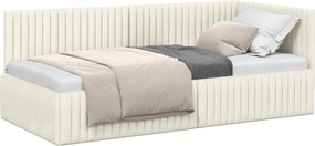 vidaXL Κρεβάτι Γωνίας Κρεμ 90 x 200 cm Βελούδο