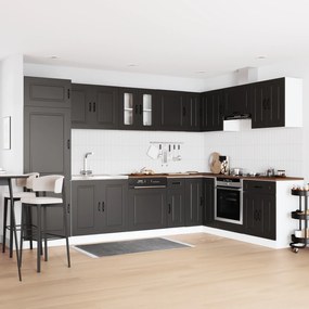 vidaXL Ντουλάπα Κουζίνας με πόρτα Kalmar 2 pcs Μαύρο 80 x 46 x 81.5 εκ