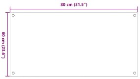 Πλάτες Κουζίνας 2 τεμ. Λευκές 80x60 εκ. από Ψημένο Γυαλί - Λευκό