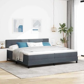 vidaXL Κρεβάτι με Στρώμα Σπαστό Σκούρο Γκρι 200x200 εκ. Βελούδινο