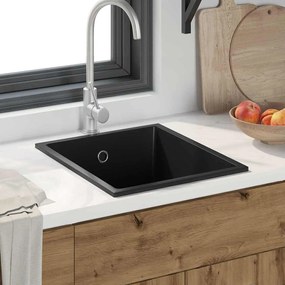 vidaXL Σιντρινο κουζίνας Μαύρο 38 x 44 x 20 εκ. Γρανίτης