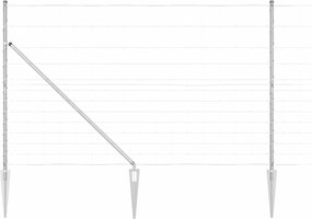 vidaXL Συρματόπλεγμα με ακίδες 50 x 1,5 m Ασημί Δίχτυ