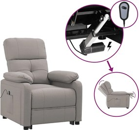 vidaXL Πολυθρόνα Ανακλινόμενη Ηλεκτρική Taupe Υφασμάτινη