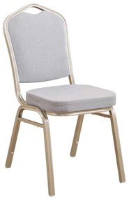 Καρέκλα Μεταλλική HILTON Champagne/Ύφασμα Γκρι 44x55x93cm