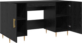 vidaXL Γραφείο με ράφι Μαύρη δρυς 140 x 50 x 75 εκ. Επεξεργασμένο ξύλο