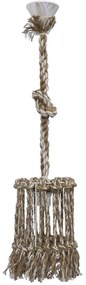 Φωτιστικό Οροφής Μix-15 1/L Rope Φ15 31-1115 White-Brown Heronia Rope, Metal