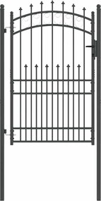 vidaXL Πύλη Φράχτη με Ακίδες Γκρι 200 x 100 cm