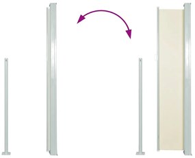 vidaXL Σκίαστρο Πλαϊνό Συρόμενο Βεράντας Κρεμ 120 x 500 εκ.