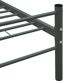 vidaXL Σκελετός Κρεβ. Χωρίς Στρώμα Γκρι 140 x 200 εκ. Μεταλλικό