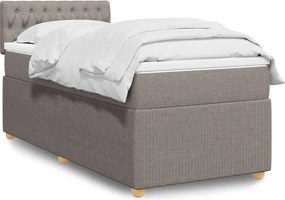 vidaXL Κρεβάτι Boxspring με Στρώμα Taupe 90x200 εκ. Υφασμάτινο